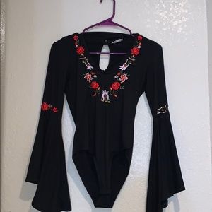 black floral bodysuit